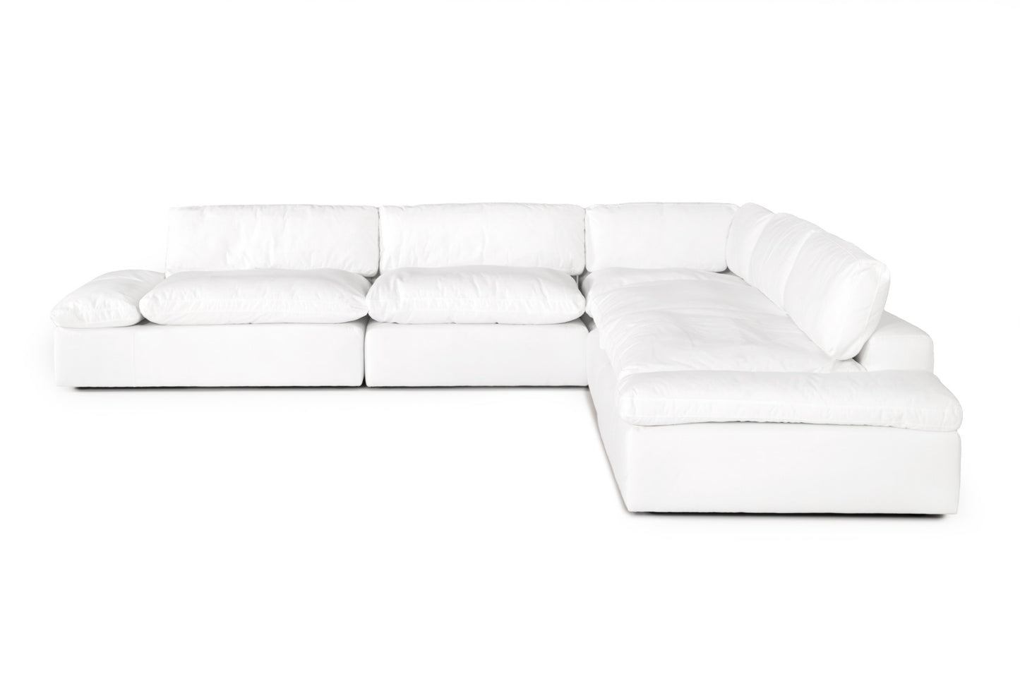 - Modern White Fabric Sectional Sofa