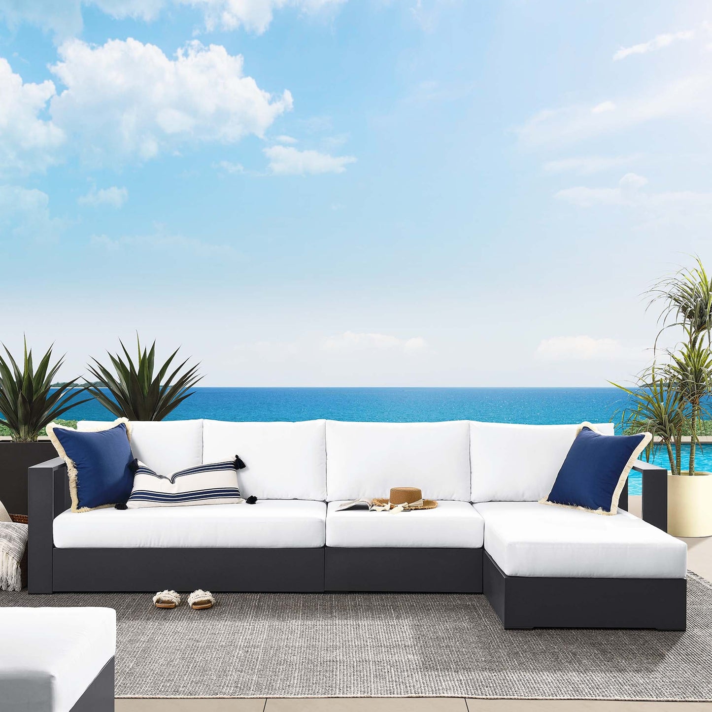 Lamod outdoor sectional - aluminum w performance cushions