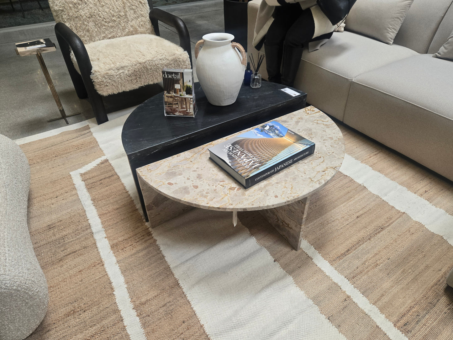 Ying Yang Solid Marble Coffee Table
