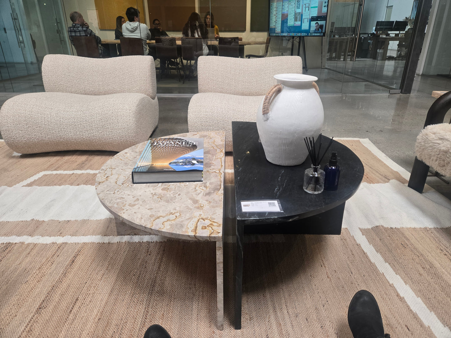 Ying Yang Solid Marble Coffee Table