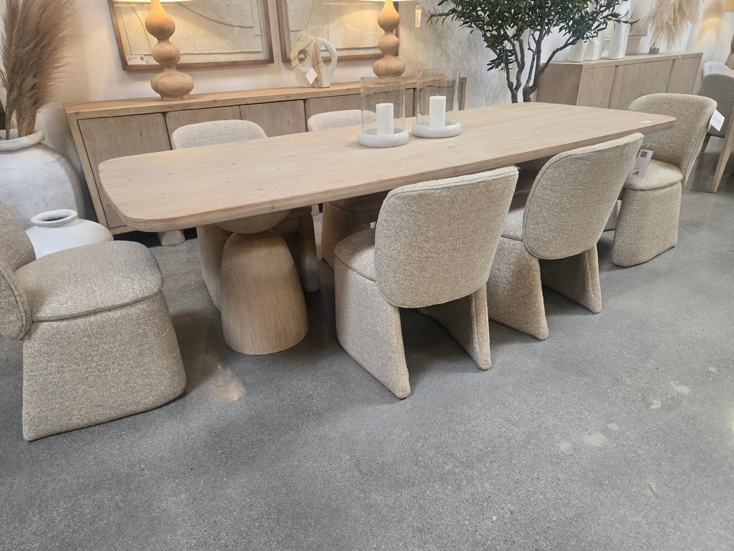 Dovetail 101" Solid Reclaimed Dining Table with double pedestal base