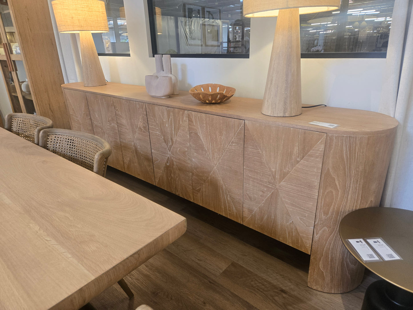 Maven Solid Elm Natural Wood Sideboard