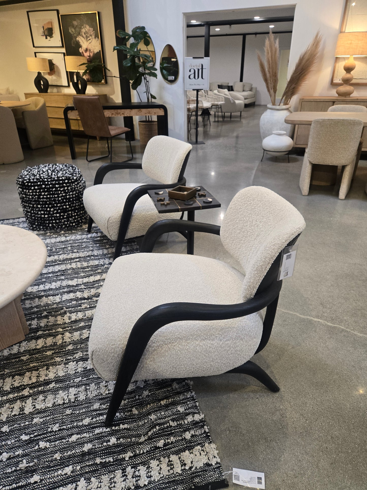 Vindi Black oak accent chair with performance upholstery