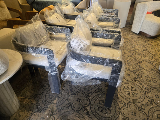 Set Of 6 Gorgeous Restoration Hardware Dupe Outdoor Dining Chairs Aluminum Frame
