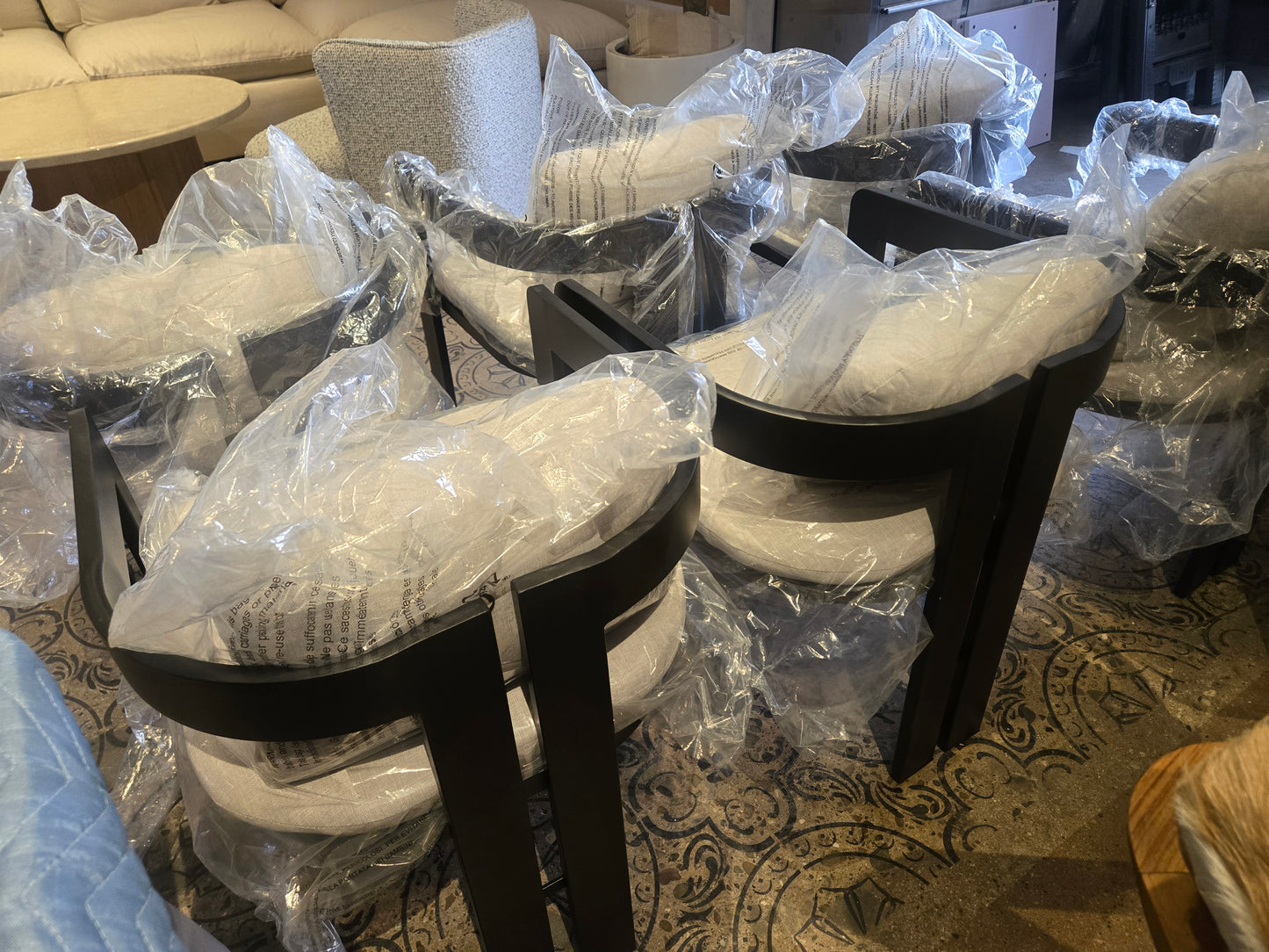 Set Of 6 Gorgeous Restoration Hardware Dupe Outdoor Dining Chairs Aluminum Frame