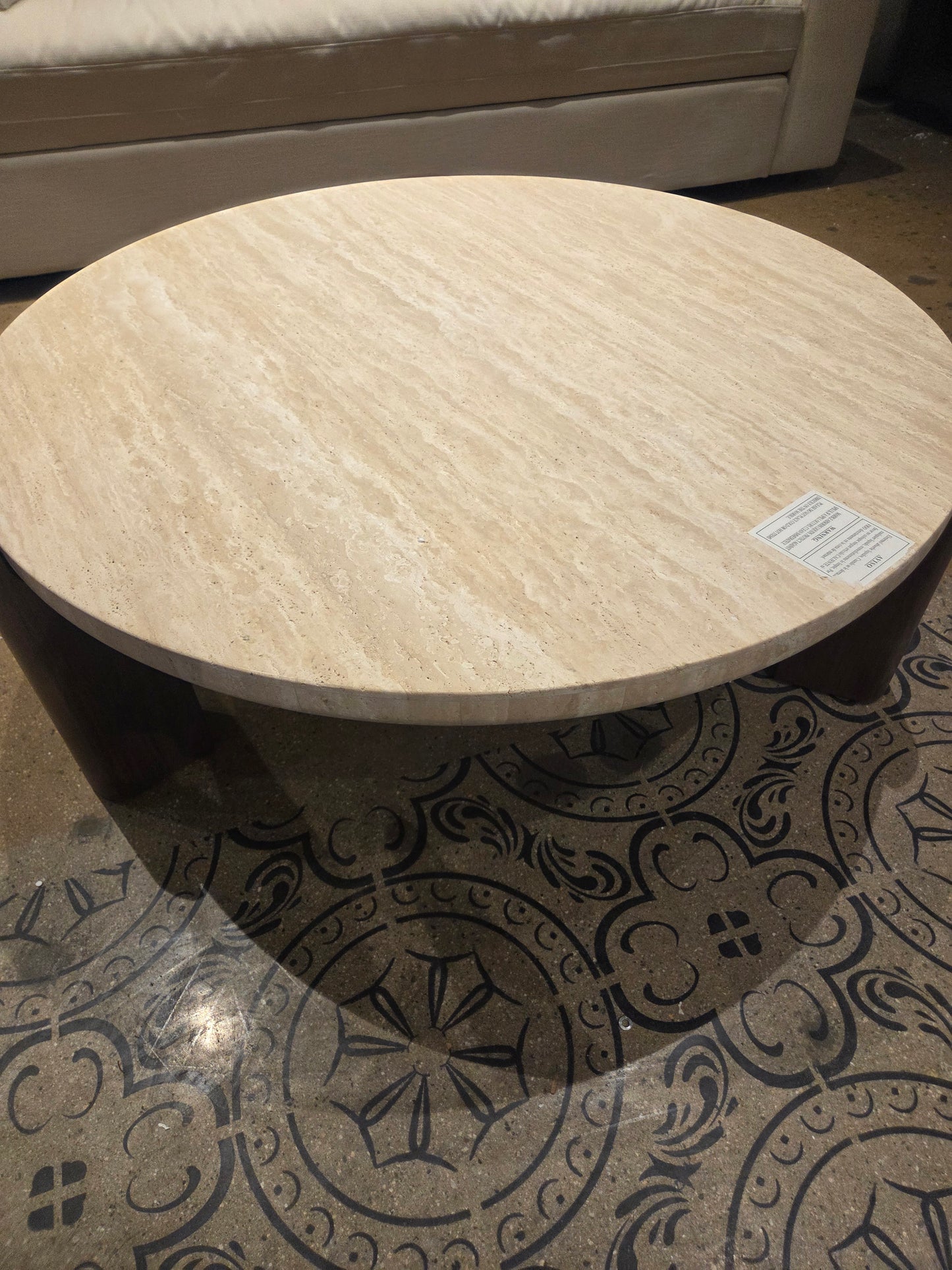 Lunar travertine coffee table