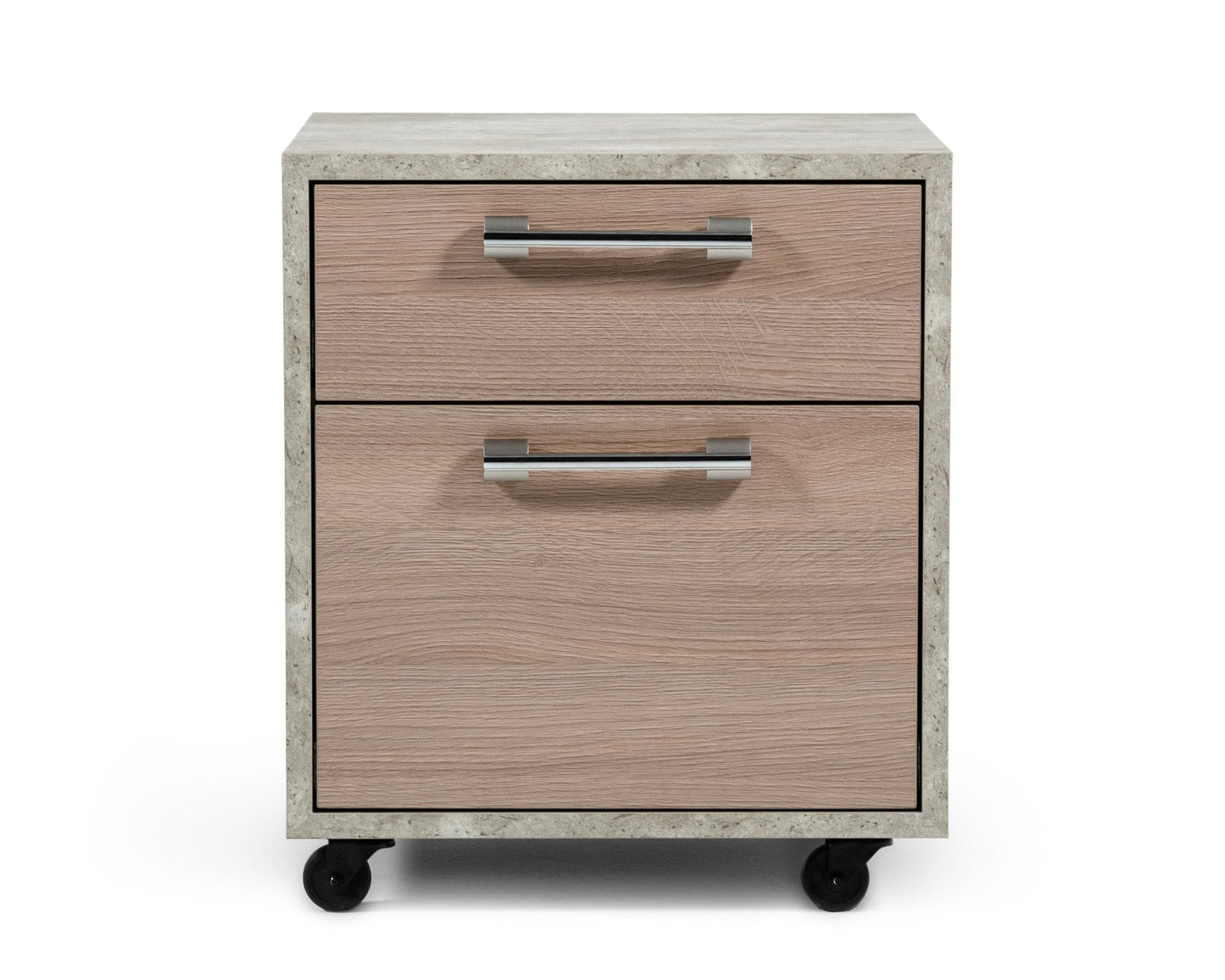 Nova Domus Boston Modern Brown Oak & Faux Concrete Office Small File Cabinet