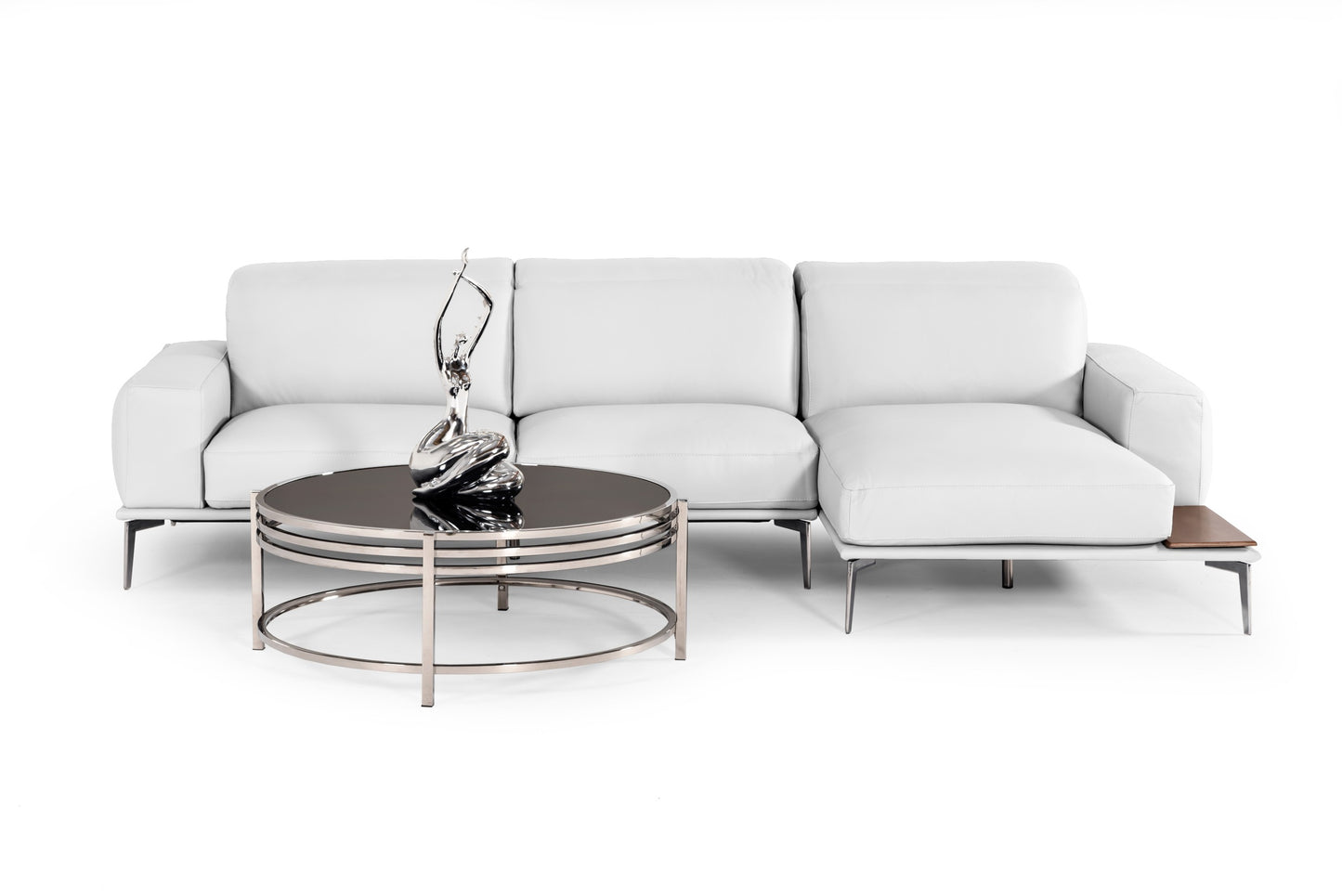 Lamod Italia Villeneuve - Modern White Italian Leather Sectional Sofa