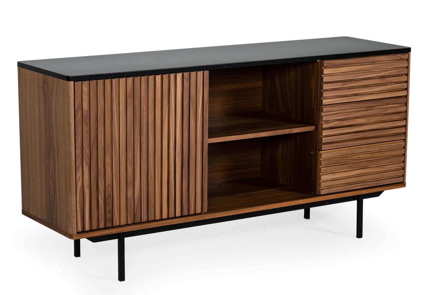 Modrest Maggie - Modern Walnut and Grey Buffet