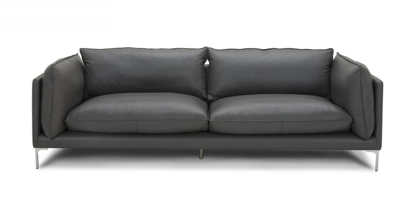 Divani Casa Harvest - Modern Grey Full Leather Sofa