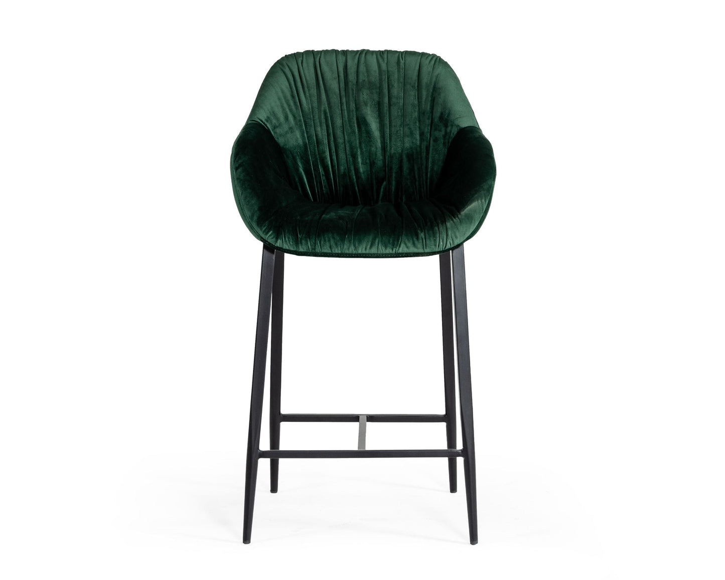 Vintage Modern Green Fabric Bar Stool