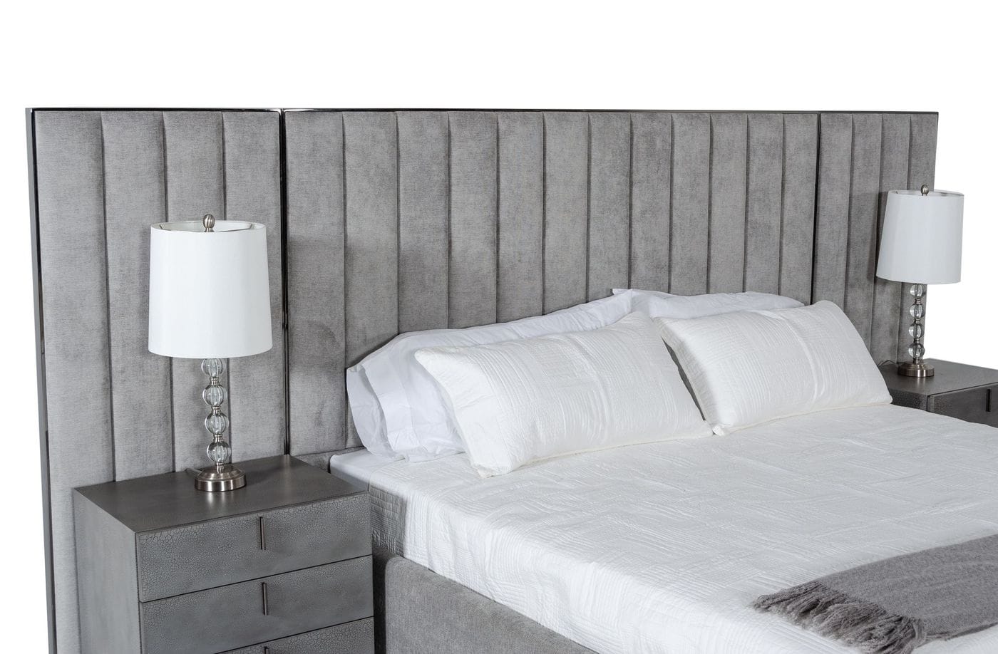 Eastern king Modern Grey & Black Stainless Steel Bed
