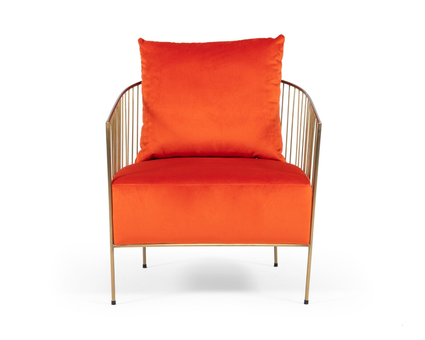 Modrest Loveland - Glam Orange Velvet Accent Chair