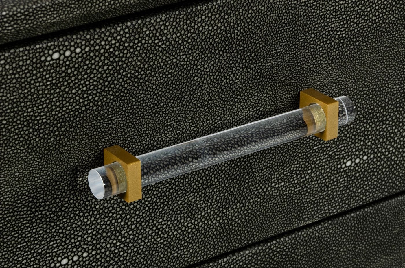 Modrest Howard - Modern Shagreen Grey Leatherette & Gold Chest