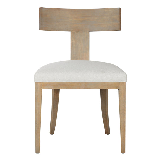 Modrest Fabien Mid-Century Modern Beige Linen Wood Dining Chair (Set of 2)