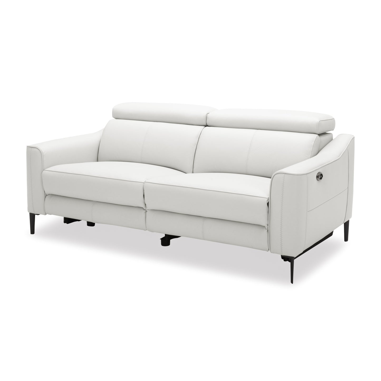 Divani Casa Eden - Modern White Leather Loveseat With 2 Recliners
