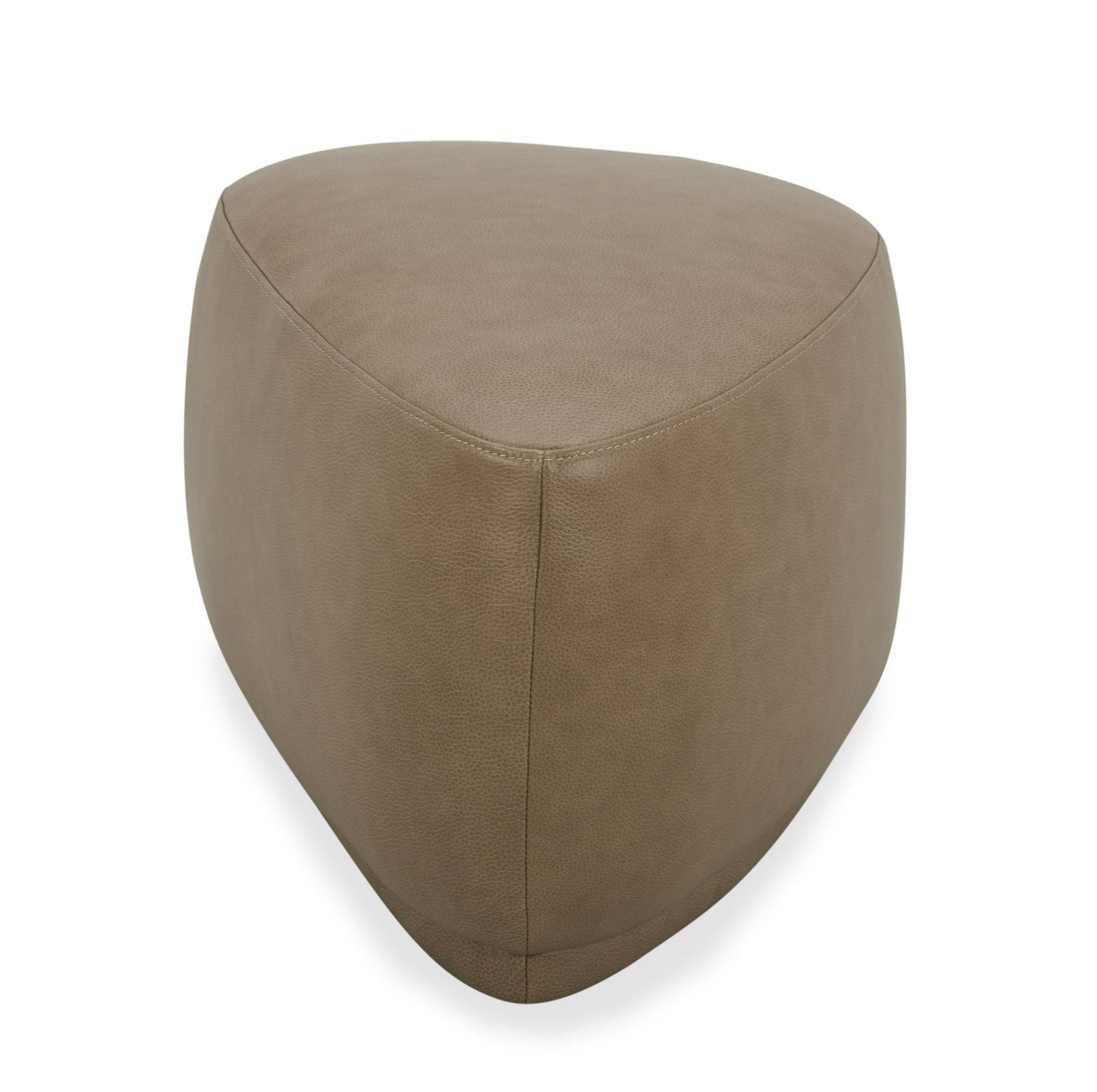 Divani Casa Kinsey - Modern Tan Leather Small River Rock Ottoman