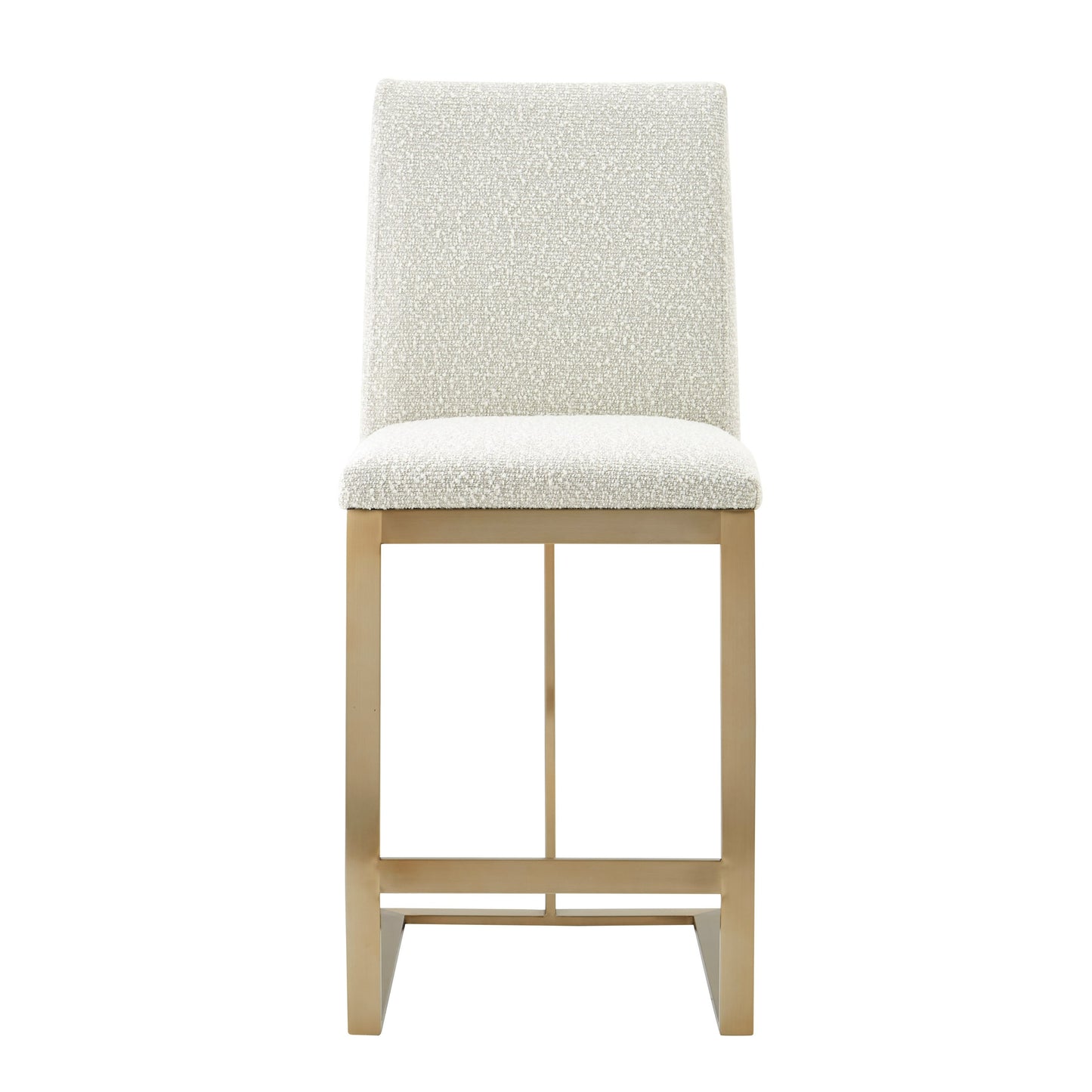Modrest Frankie - Modern Off-White Fabric + Antique Brass Counter Chair