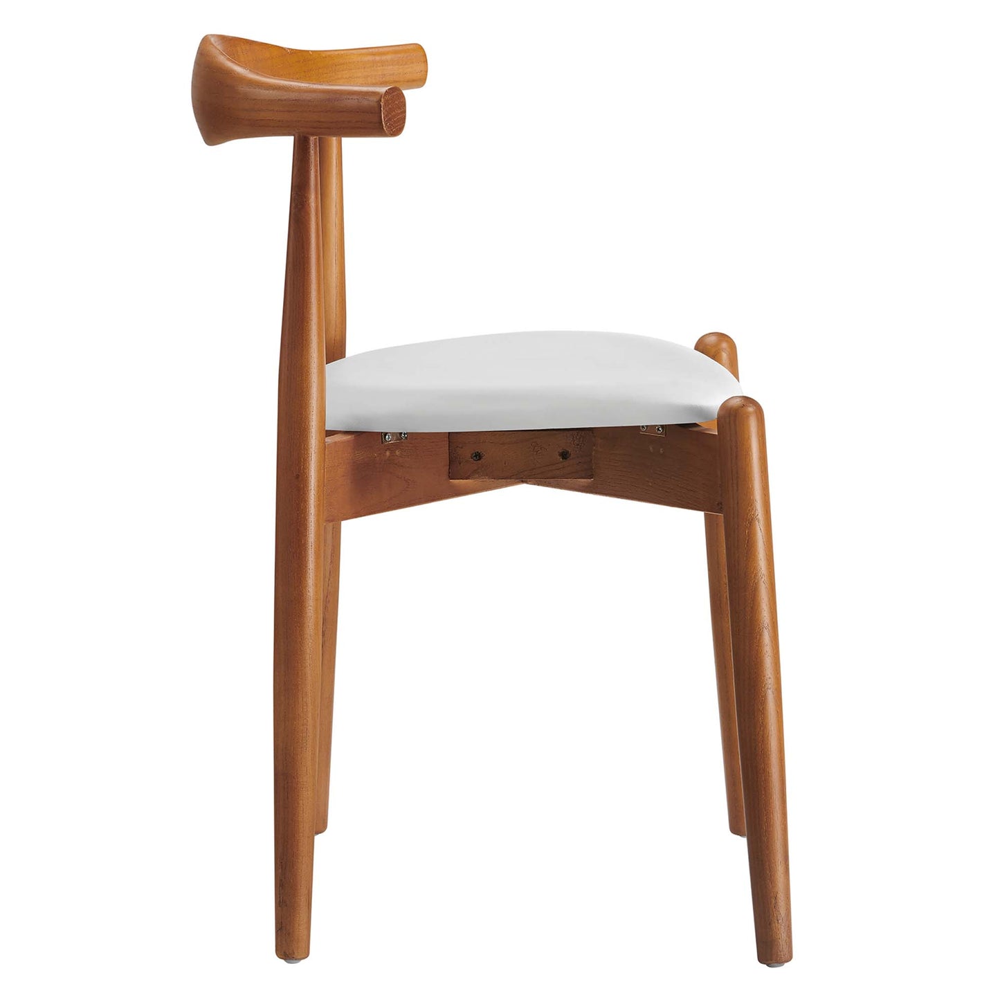 Stalwart Dining Side Chair by Modway in Dark Walnut White
