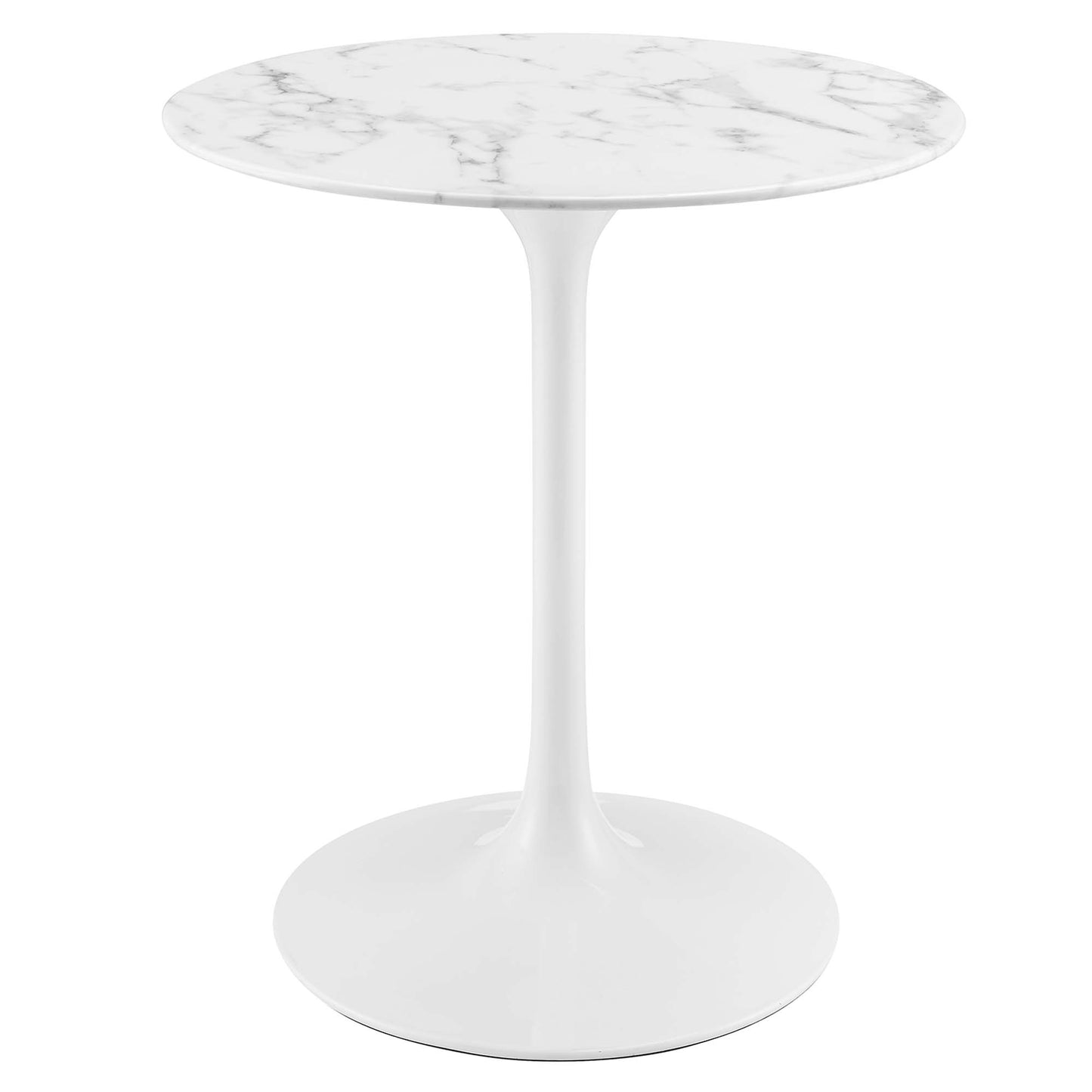 Lippa 28" Round Artificial Marble Dining Table by Modway in White