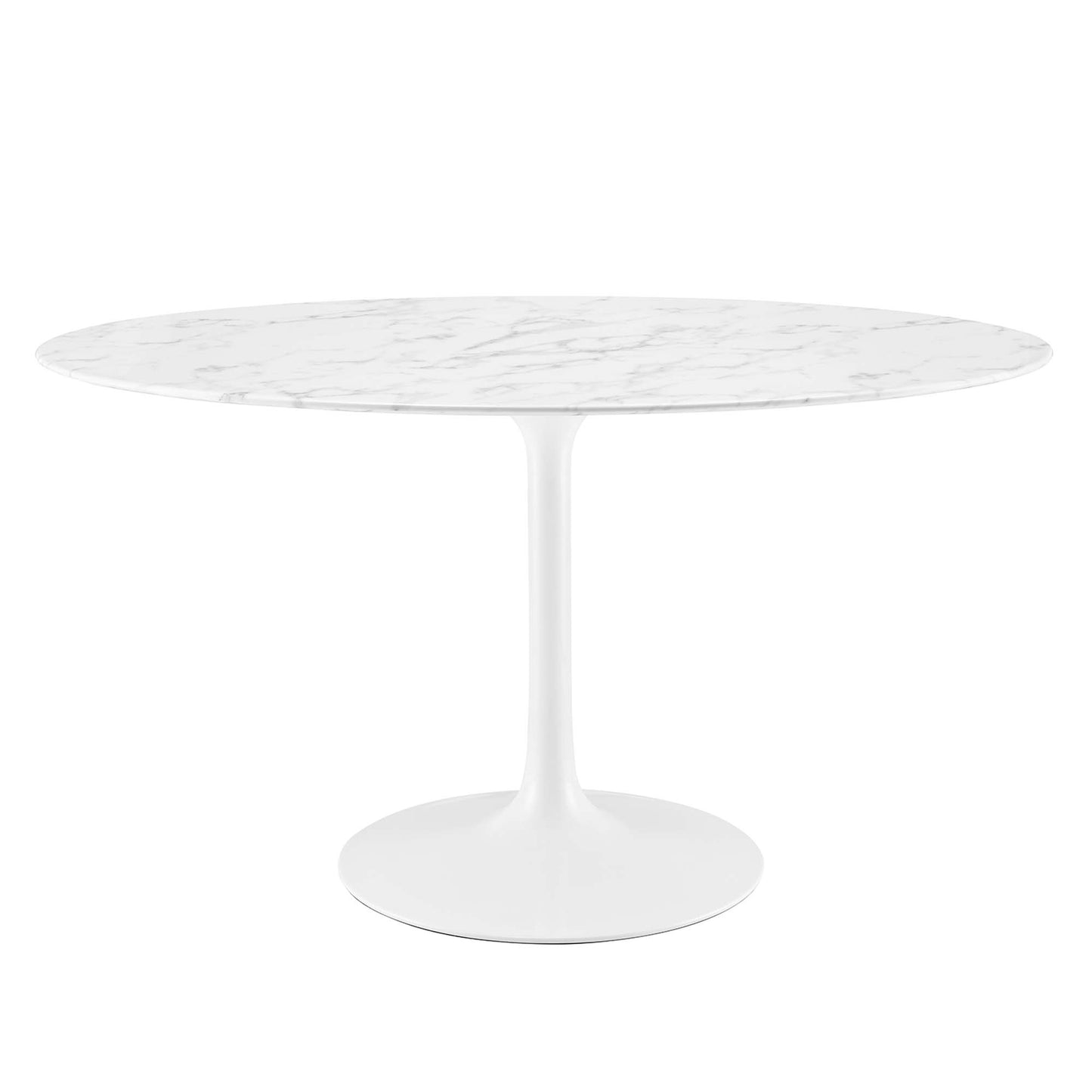 Lippa 54" Oval Artificial Marble Dining Table by Modway in White
