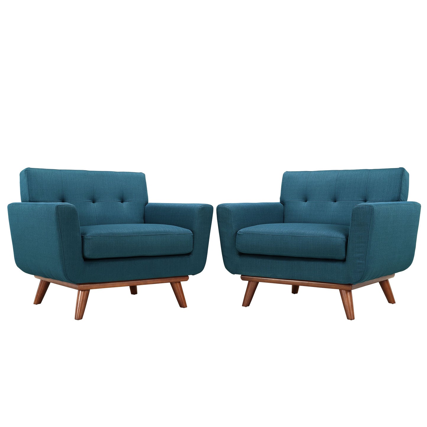 Engage Wood Armchair Set of 2 by Modway in Azure
