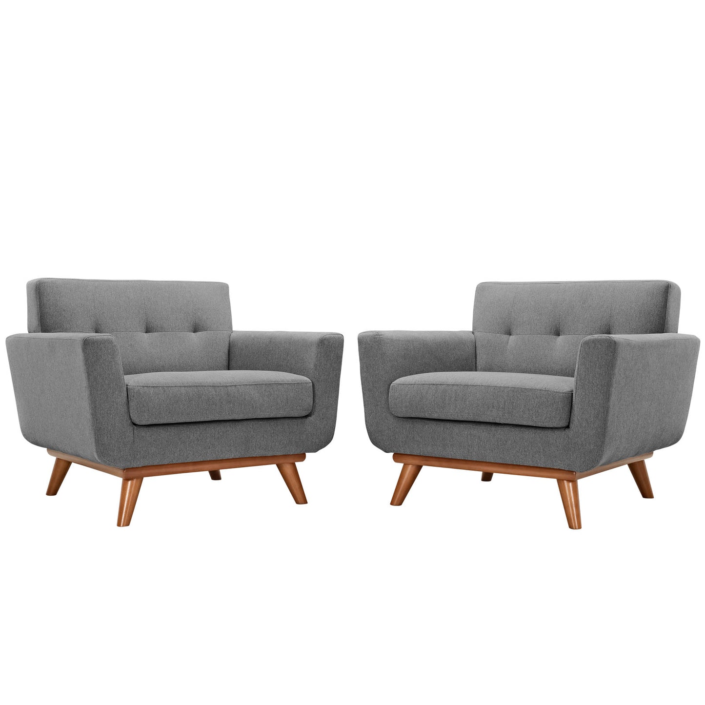 Engage Wood Armchair Set of 2 by Modway in Expectation Gray
