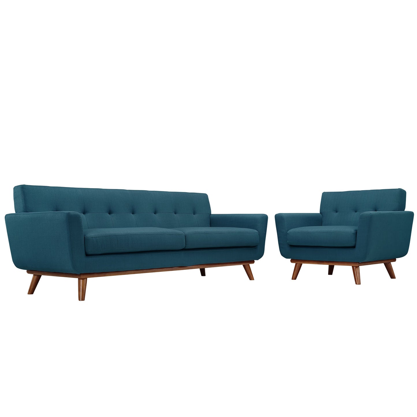 Engage Armchair and Sofa Set of 2 by Modway in Azure