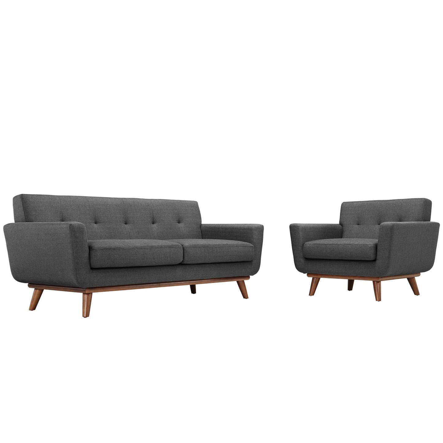 Engage Armchair and Loveseat Set of 2 by Modway in Gray
