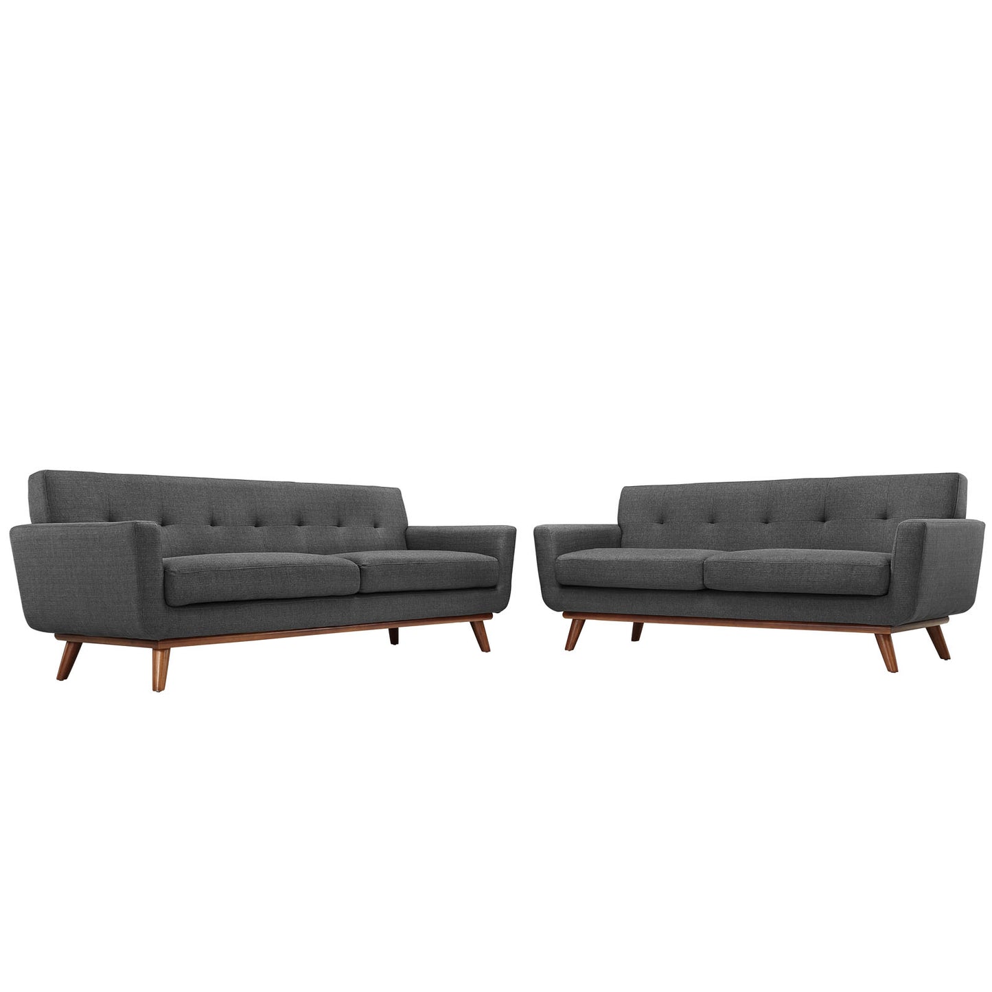 Engage Loveseat and Sofa Set of 2 by Modway in Gray