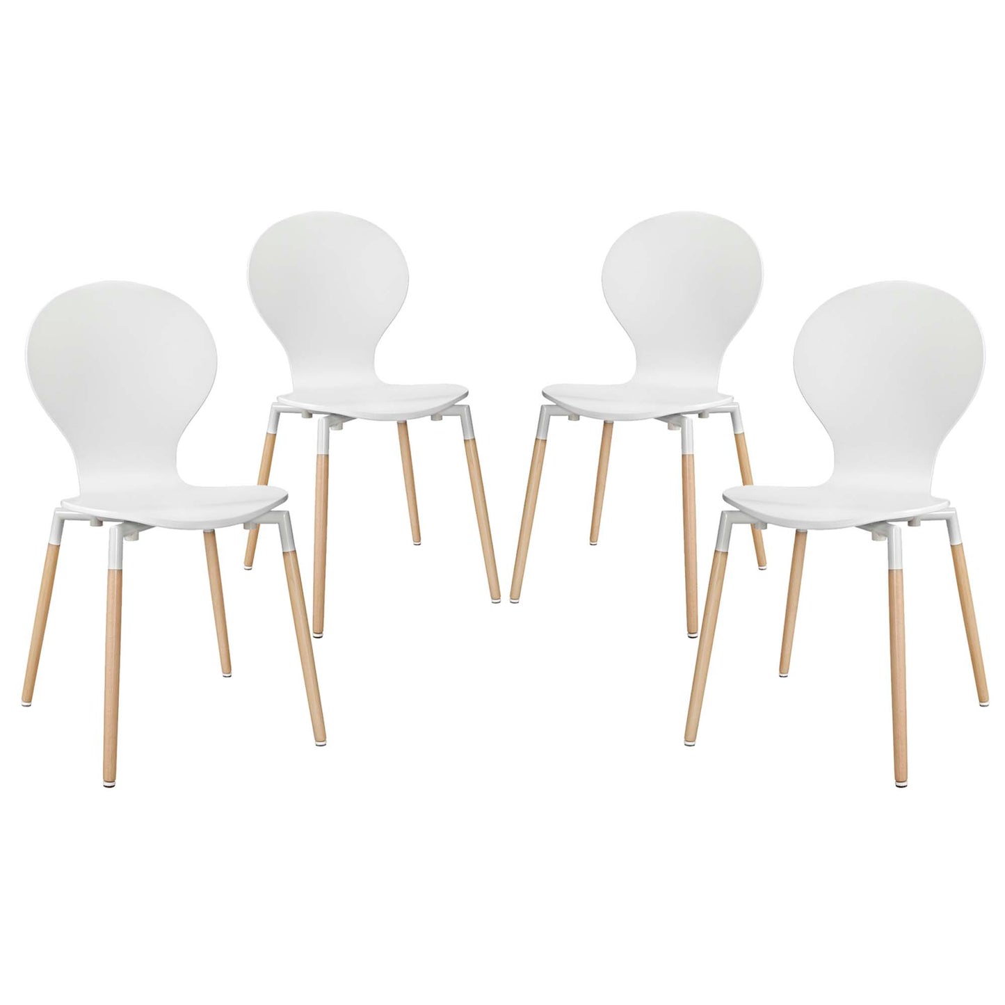 Path Dining Chair Set of 4 by Modway in White