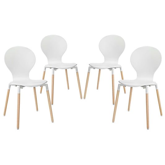 Path Dining Chair Set of 4 by Modway in White