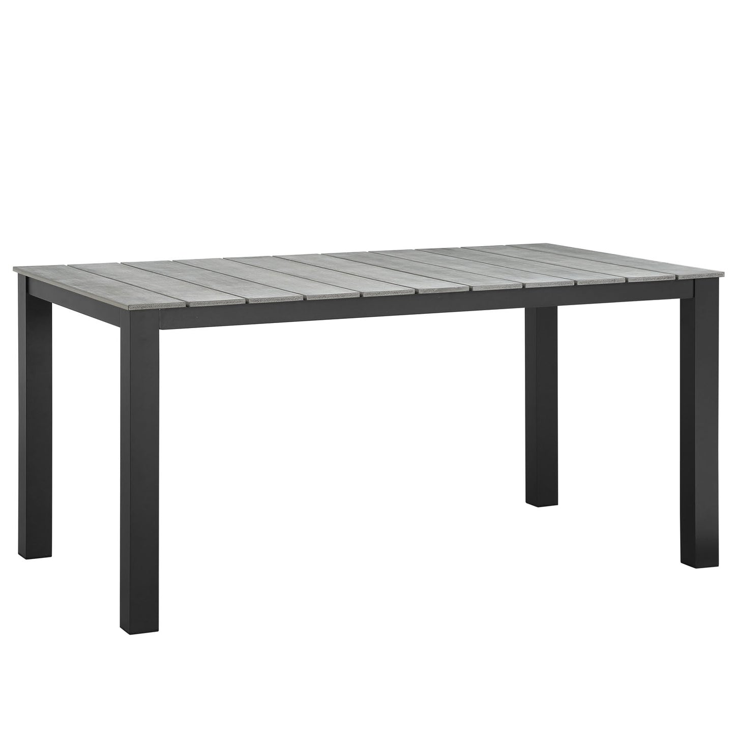 Maine 63" Outdoor Patio Dining Table by Modway in Brown Gray