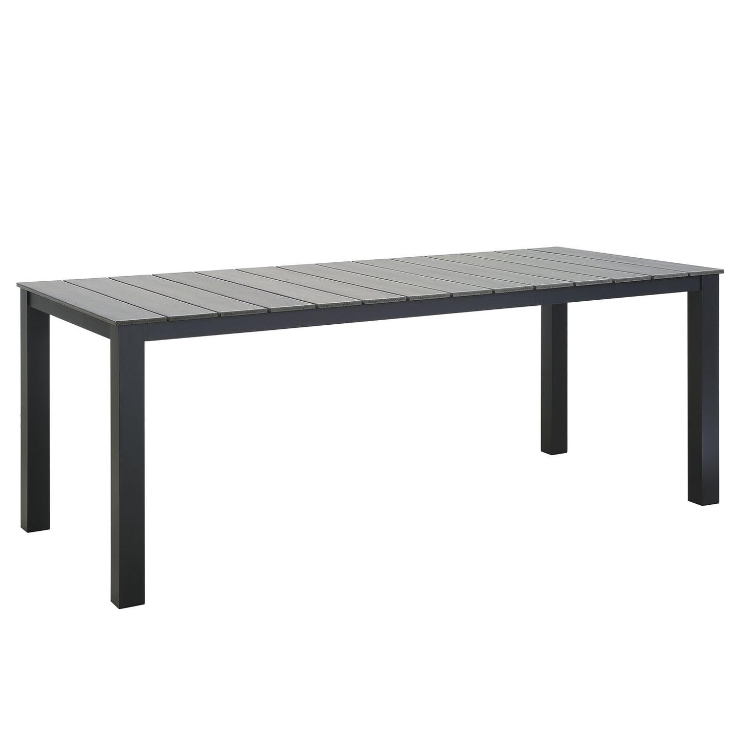 Maine 80" Outdoor Patio Dining Table by Modway in Brown Gray