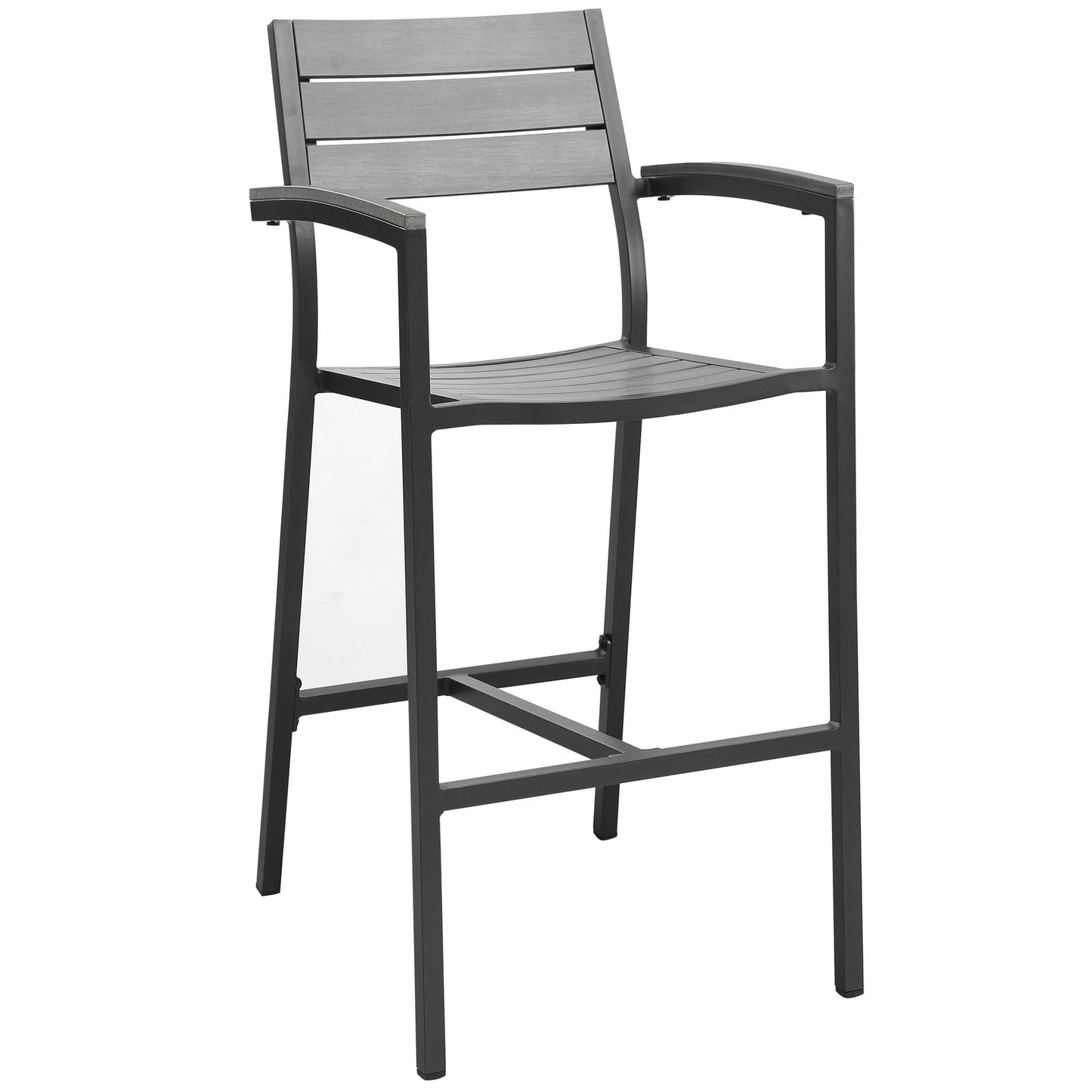 Maine Outdoor Patio Bar Stool by Modway in Brown Gray