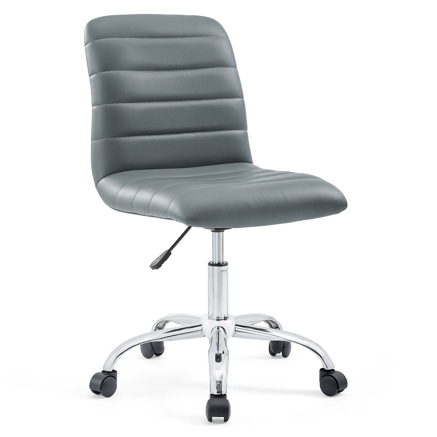Ripple Armless Mid Back Vinyl Office Chair by Modway in Gray