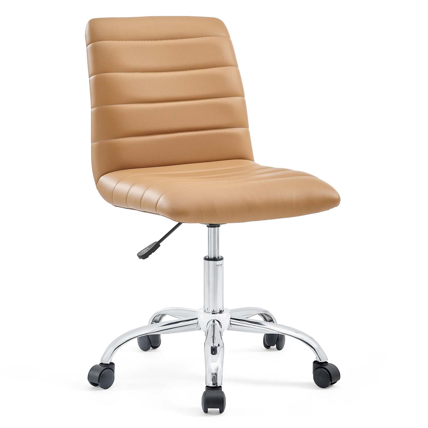 Ripple Armless Mid Back Vinyl Office Chair by Modway in Tan