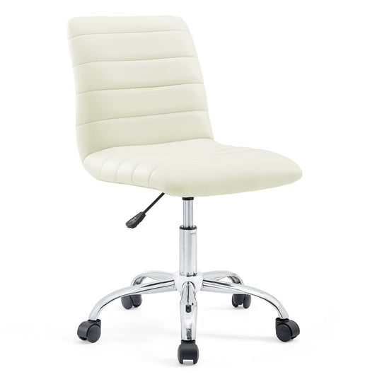 Ripple Armless Mid Back Vinyl Office Chair by Modway in White