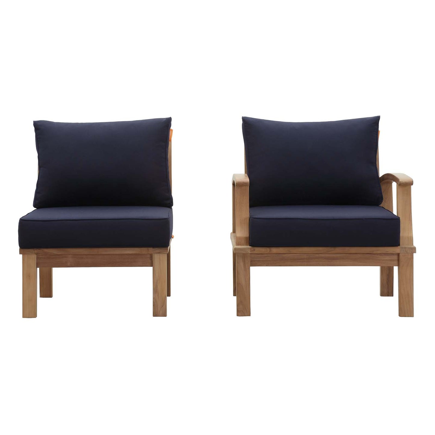 Marina 2 Piece Outdoor Patio Teak Set by Modway in Natural Navy