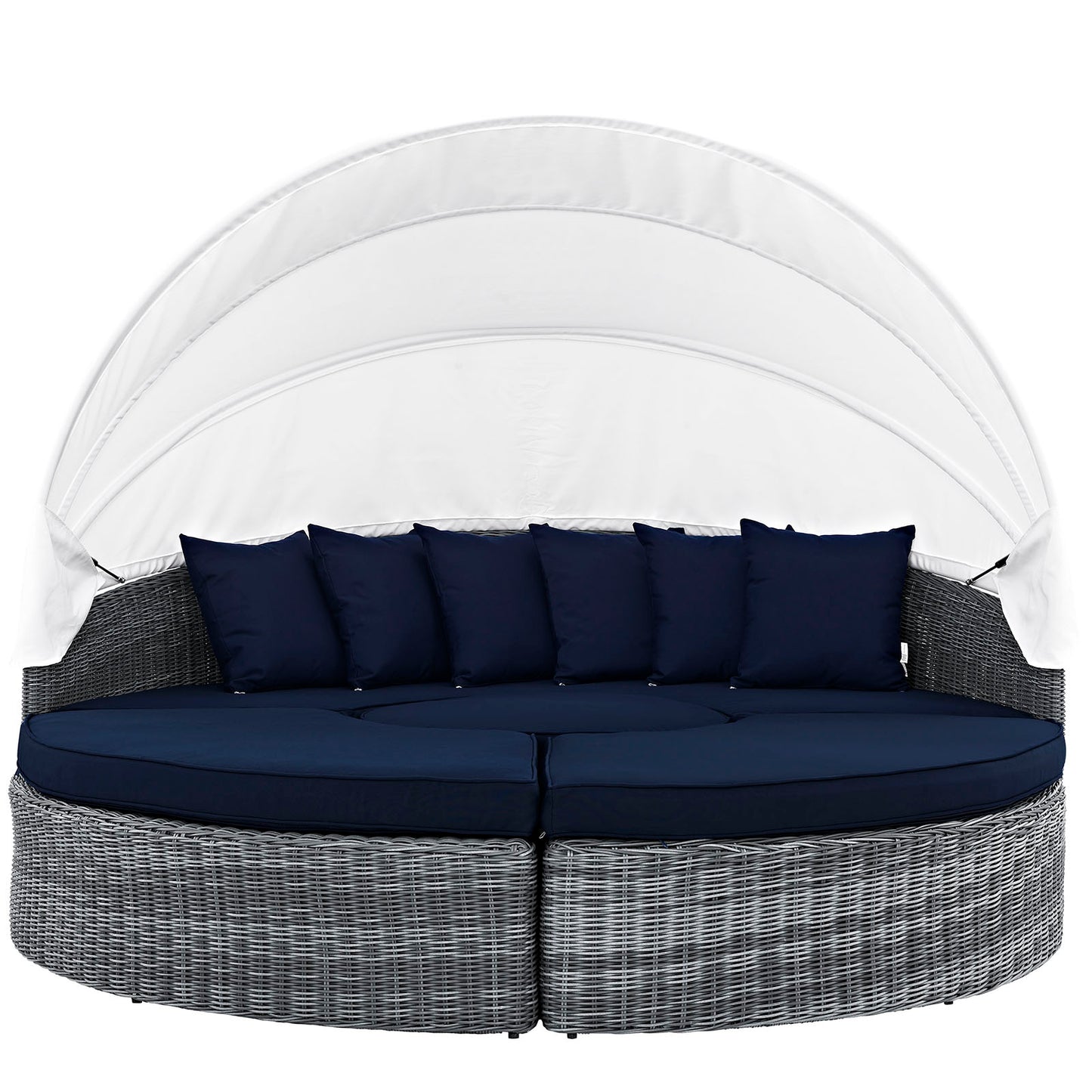 Oversized Canopy Outdoor Patio Sunbrella® Daybed by Modway in Canvas Navy