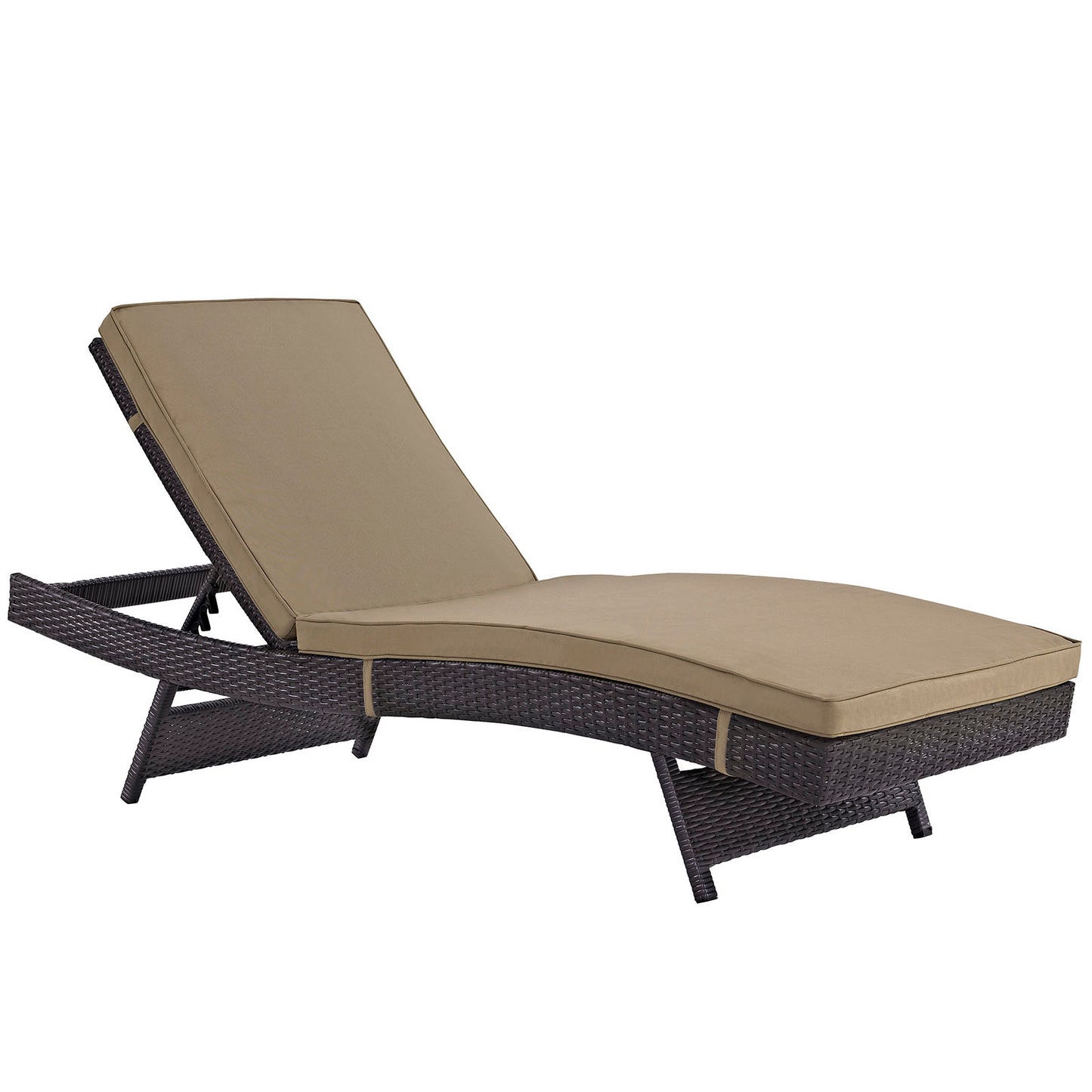 Outdoor Patio Chaise with Espresso Mocha cushions