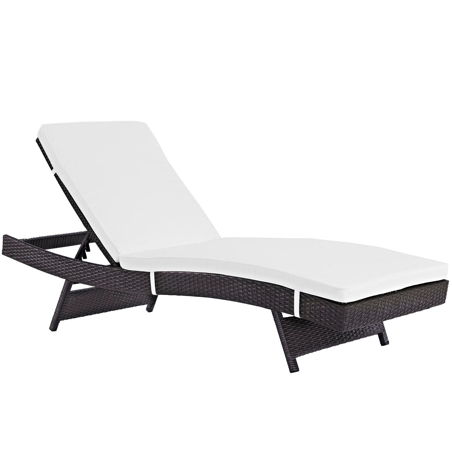 Patio Chaise by in Espresso / White Cushions