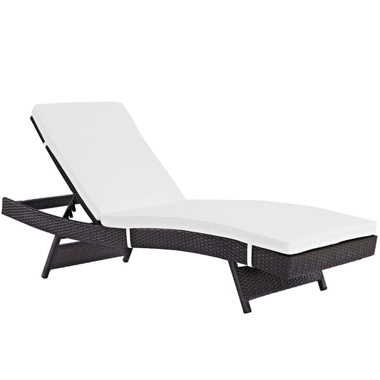 Patio Chaise by in Espresso / White Cushions