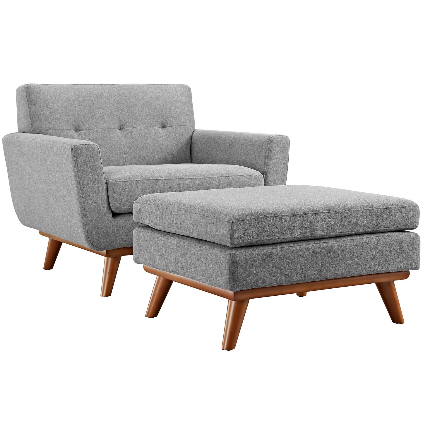 Engage 2 Piece Armchair and Ottoman by Modway in Expectation Gray