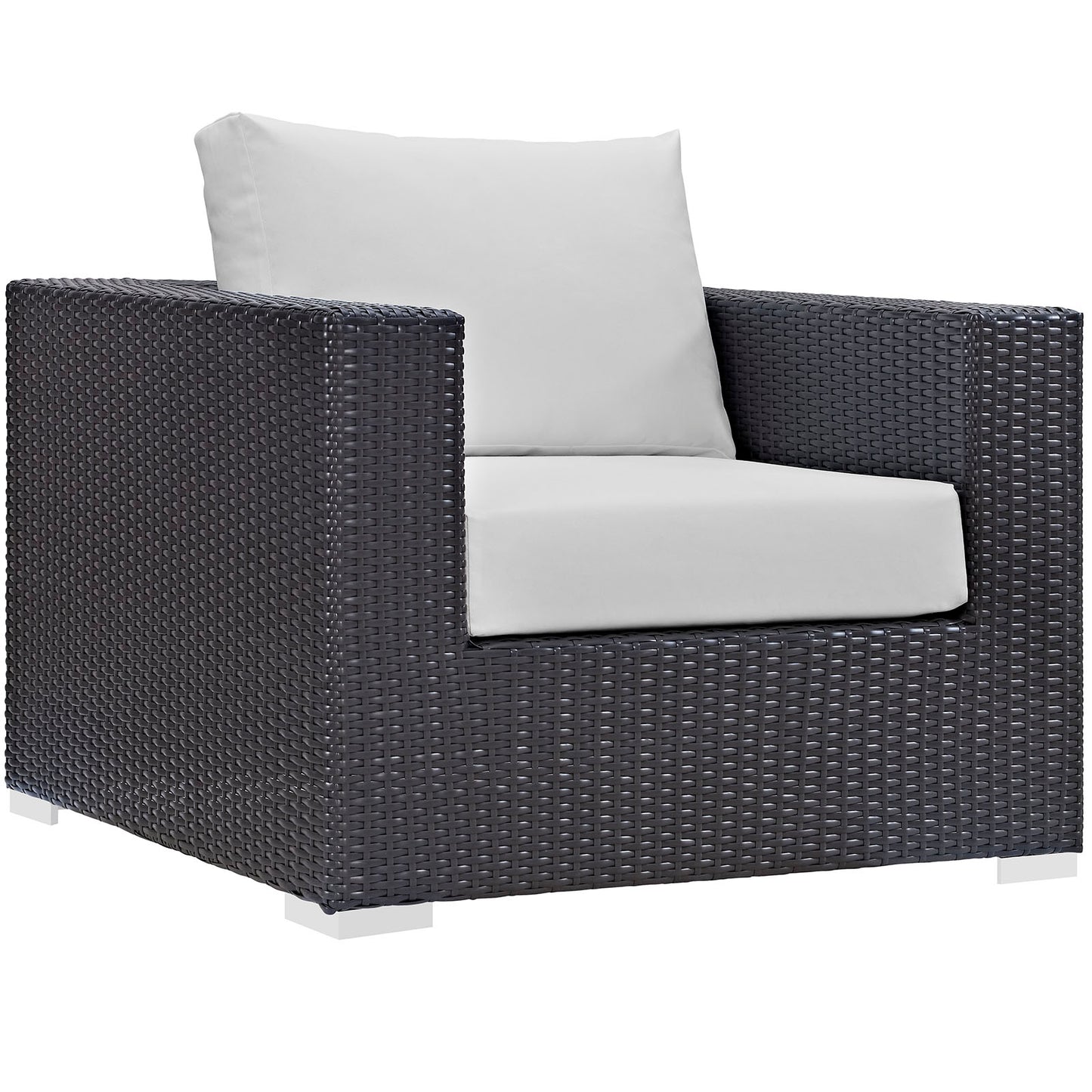 7 Piece Outdoor Wicker Patio set in Espresso White