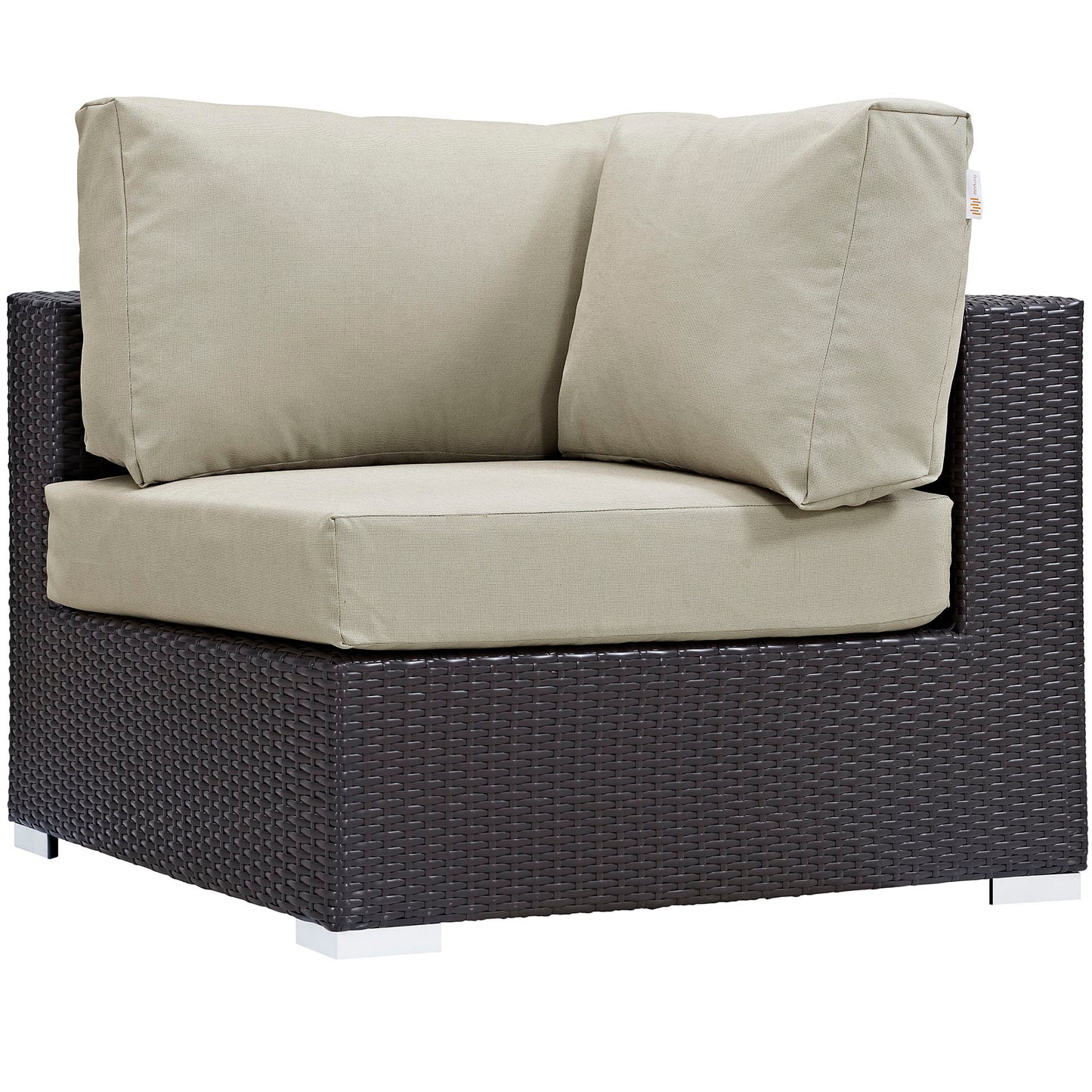 9 Piece Outdoor Patio Sectional Set in Espresso Beige
