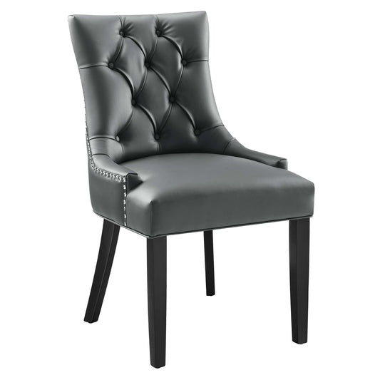 Regent Tufted Vegan Leather Dining Chair by Modway in Gray
