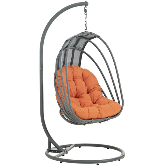 Whisk Outdoor Patio Swing Chair Without Stand by Modway in Orange