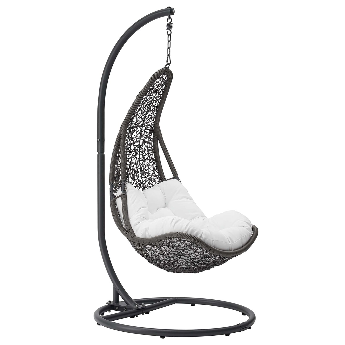 Abate Wicker Rattan Outdoor Patio Swing Chair by Modway in Gray White