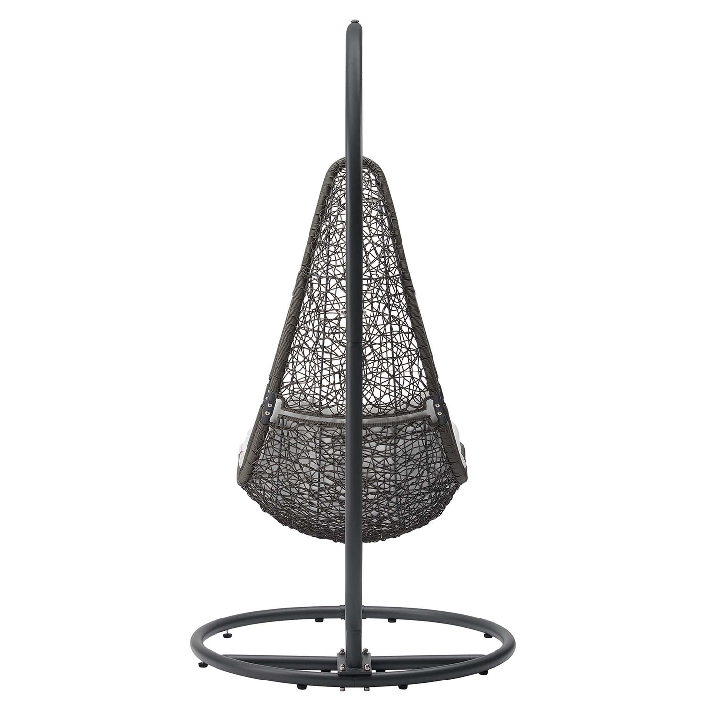 Abate Wicker Rattan Outdoor Patio Swing Chair by Modway in Gray White